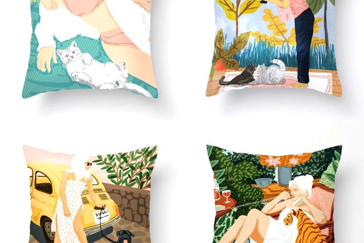 시원한 디자인 보헤미안 디자인 부드러운 쿠션커버 40종