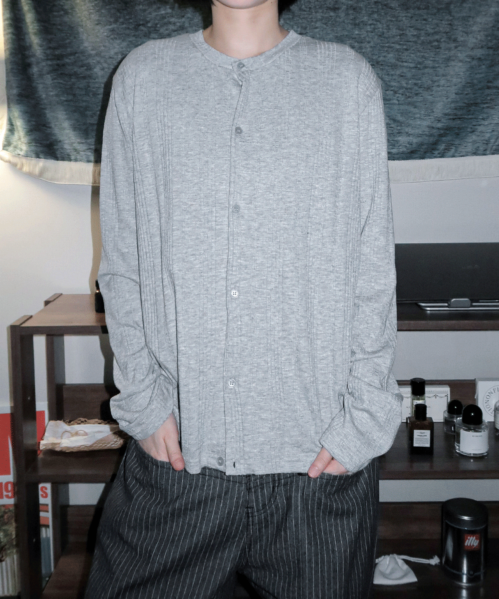 [UNISEX] 미니멀 헨리넥 레이어드 가디건 (3 Color)