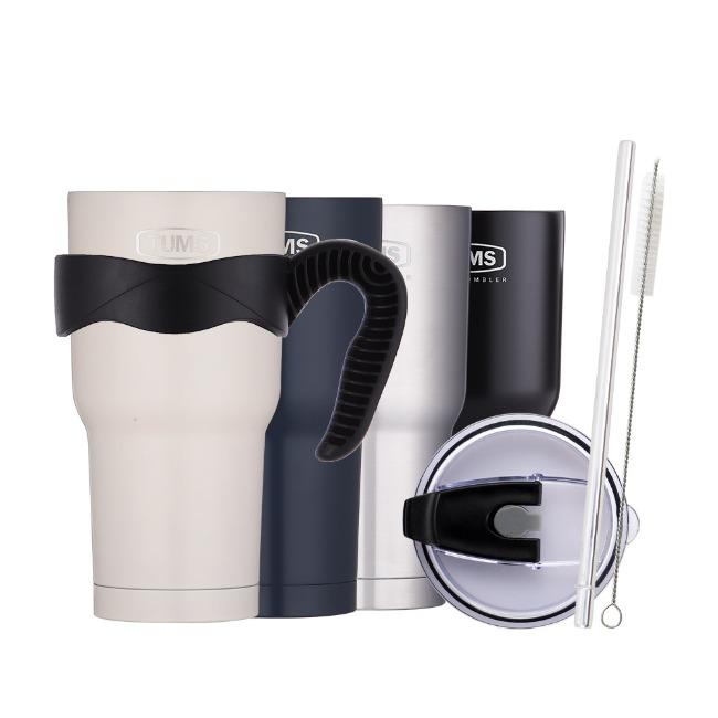 텀스 뉴메가 텀블러 900ml+손잡이+스트로우 방수뚜껑+스텐스트로우+스트로우세척솔 세트