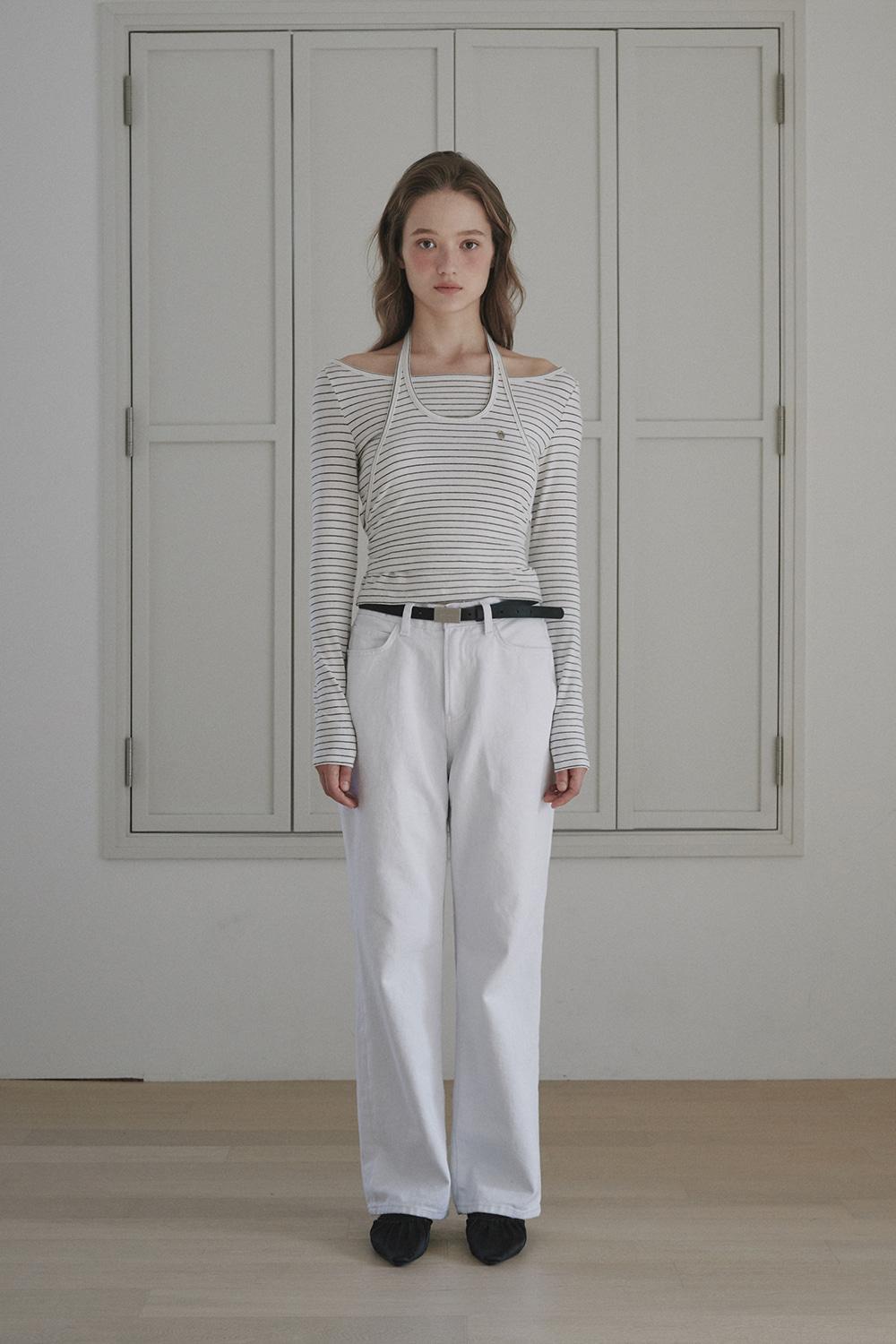 Carter straight denim jean-White