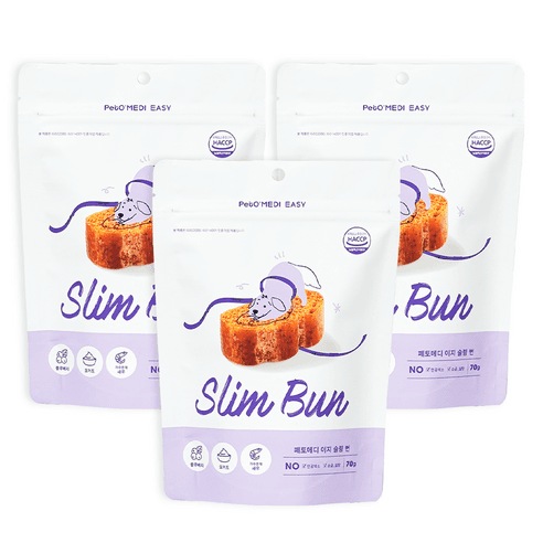 브리지테일 강아지 페토메디 이지 슬림 번 간식, 블루베리 요거트, 70g, 3팩