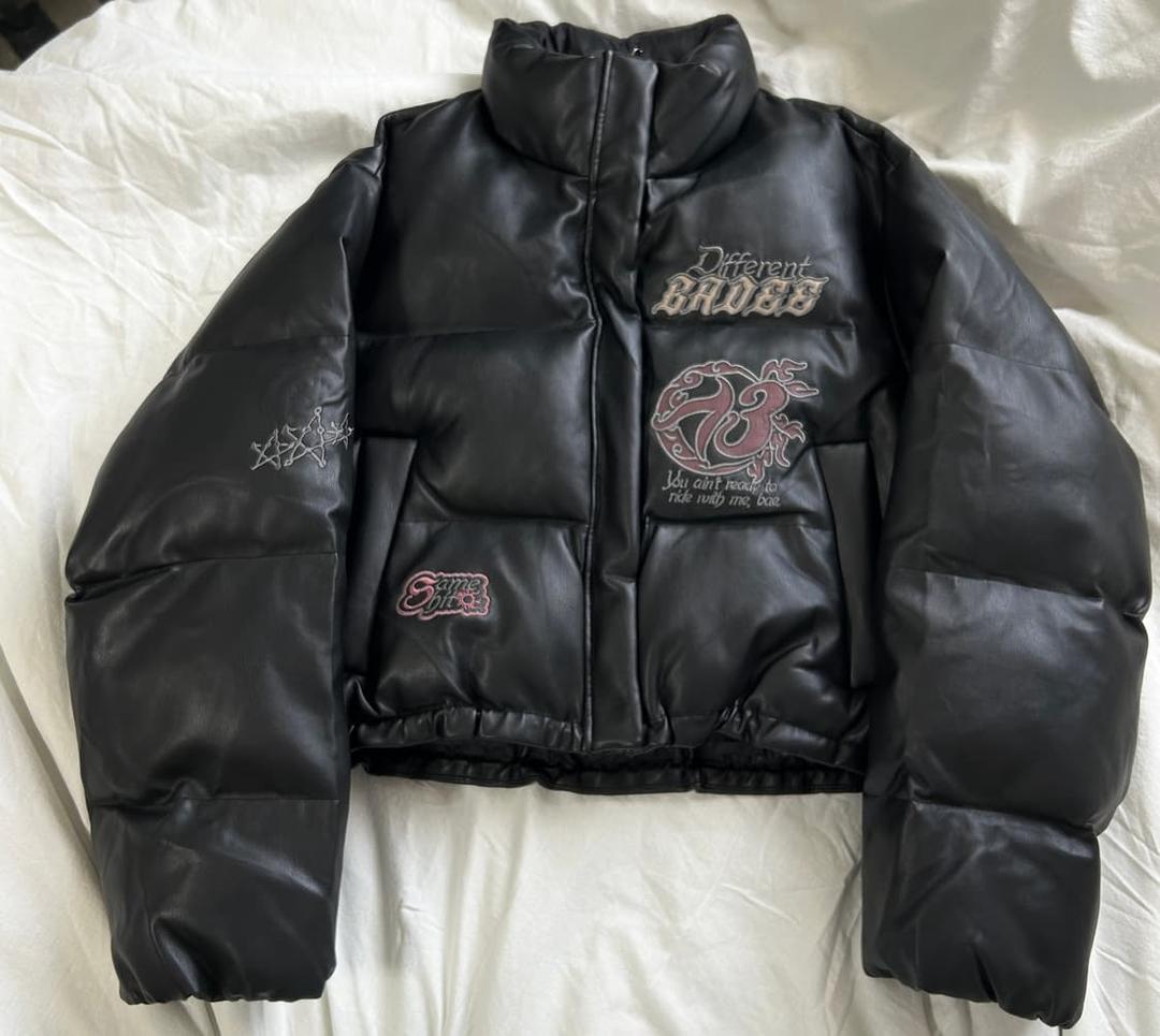 배디 Gothic 13 Leather Puffer Jacket 블랙 | 후루츠패밀리