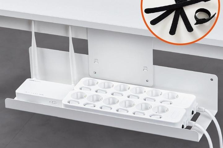 높이조절 멀티탭선반 멀티탭 거치대 무타공 케이블 보관함 선정리/벨크로타이 증정