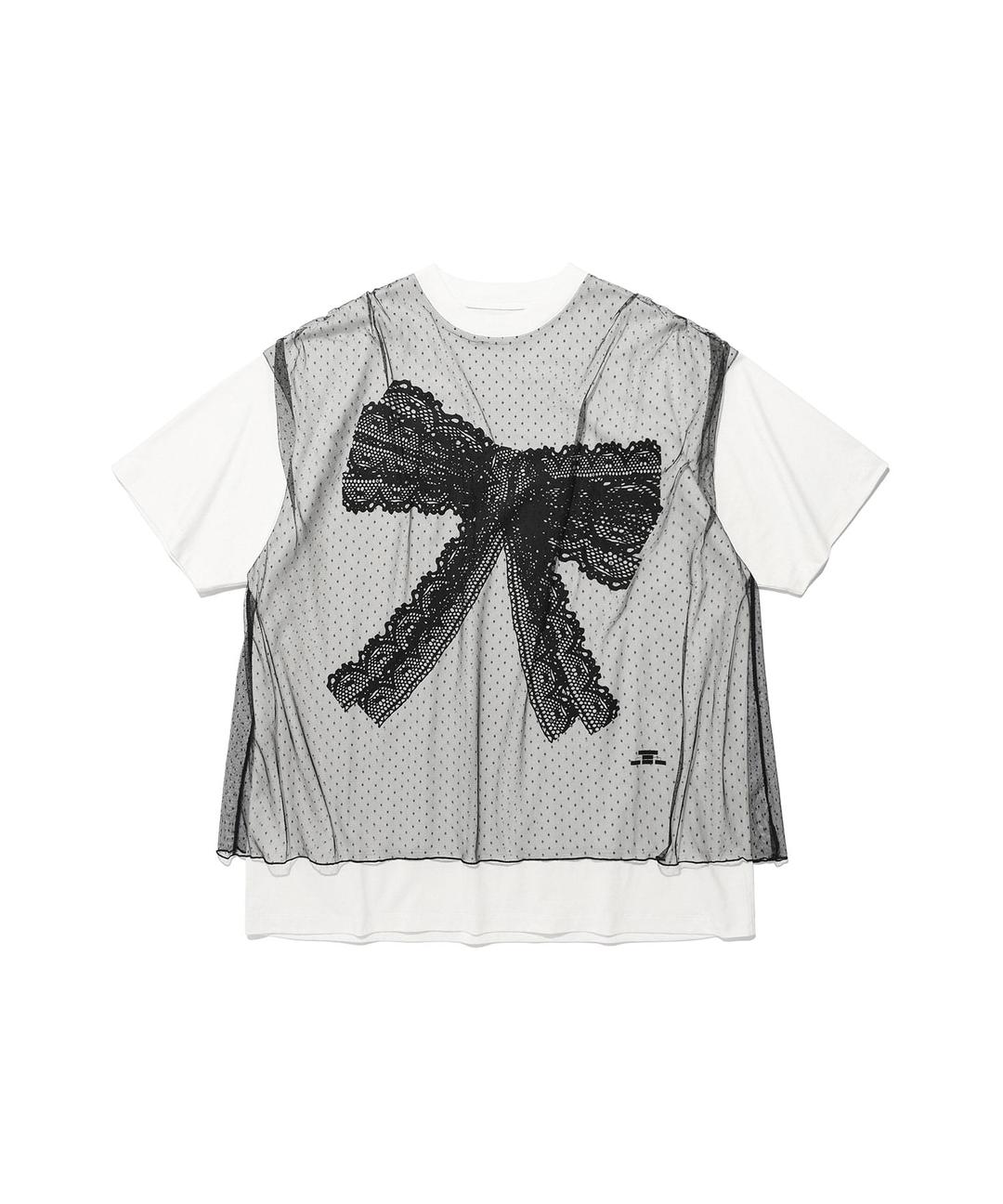 [5/30 pre-order]ffats big ribbon mesh big big tee[white]