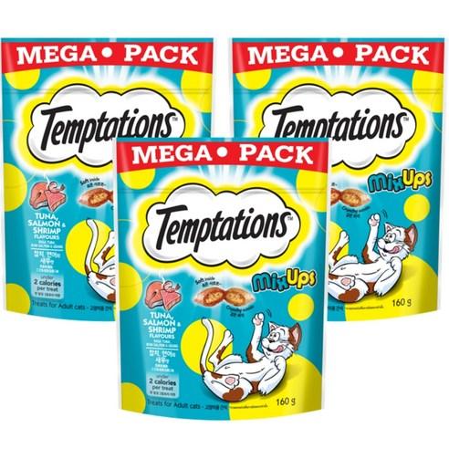 템테이션 고양이 믹스업 간식 160g, 참치 + 연어 + ..., 3개