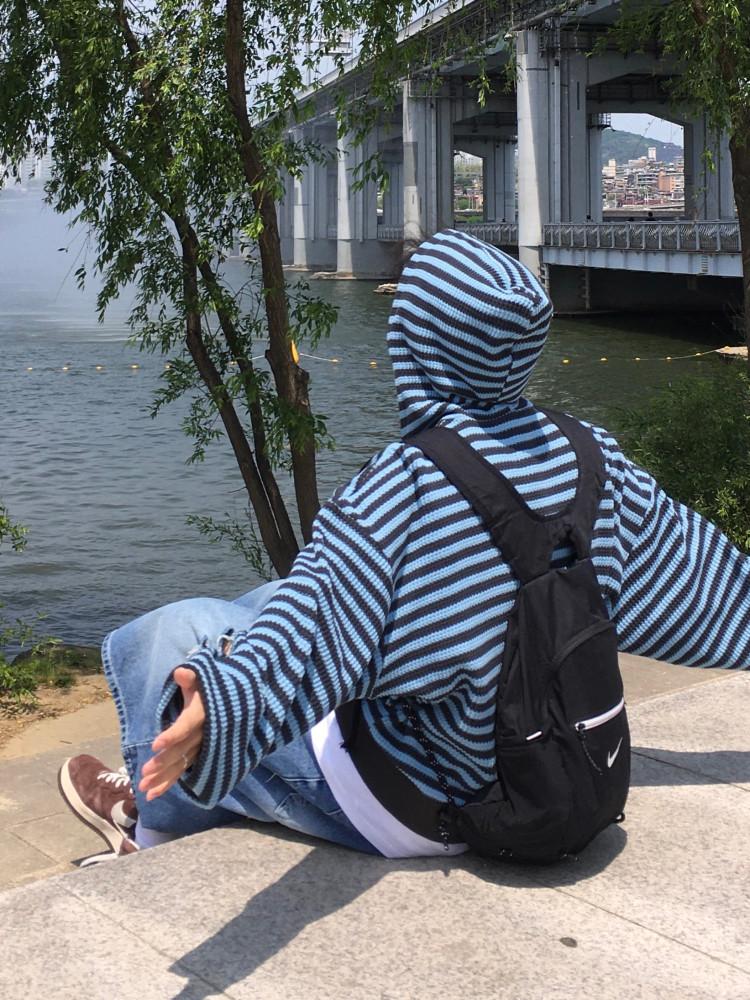 웨인 와플 후드 집업 -3C