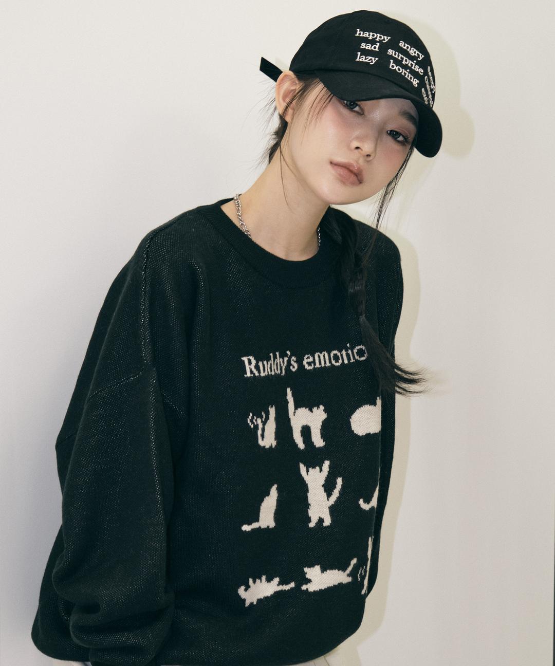 [본챔스X러디칙스] RUDDY'S EMOTION KNITWEAR B22FT09BK