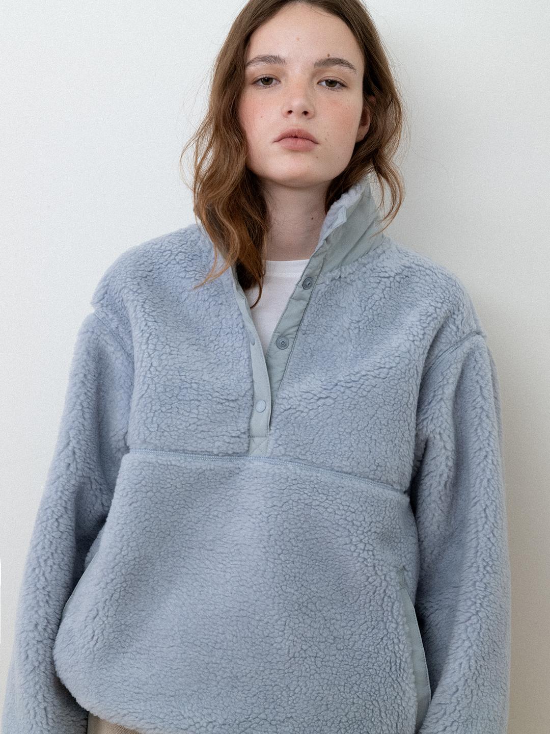 [11/28 예약배송] Hugo wool fleece anorak_sky blue