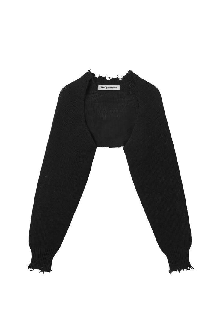 BOLERO KNIT TOP, BLACK