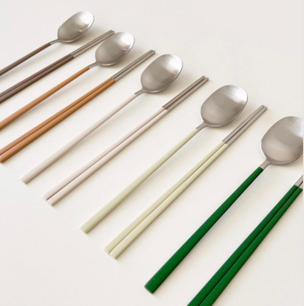 멜로즈 컬러 스텐 신혼부부 한식수저 숟가락 젓가락 고급 수저세트