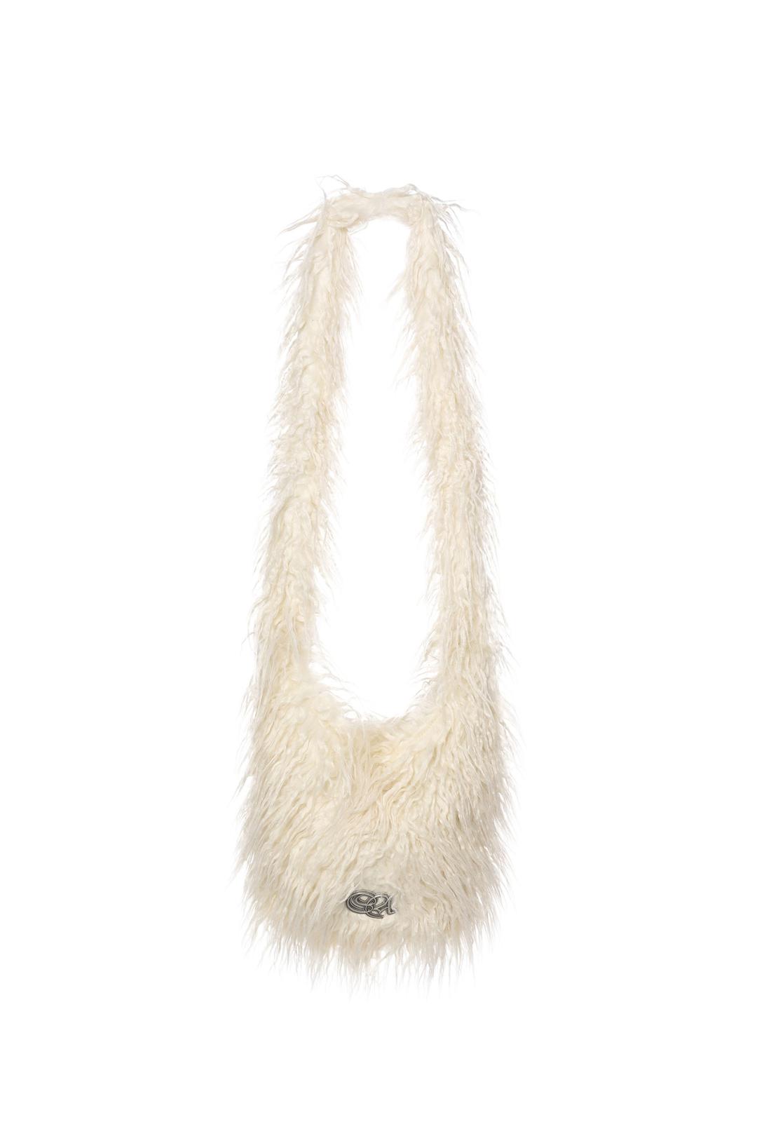 Faux Mongolian Shoulder Bag Natural