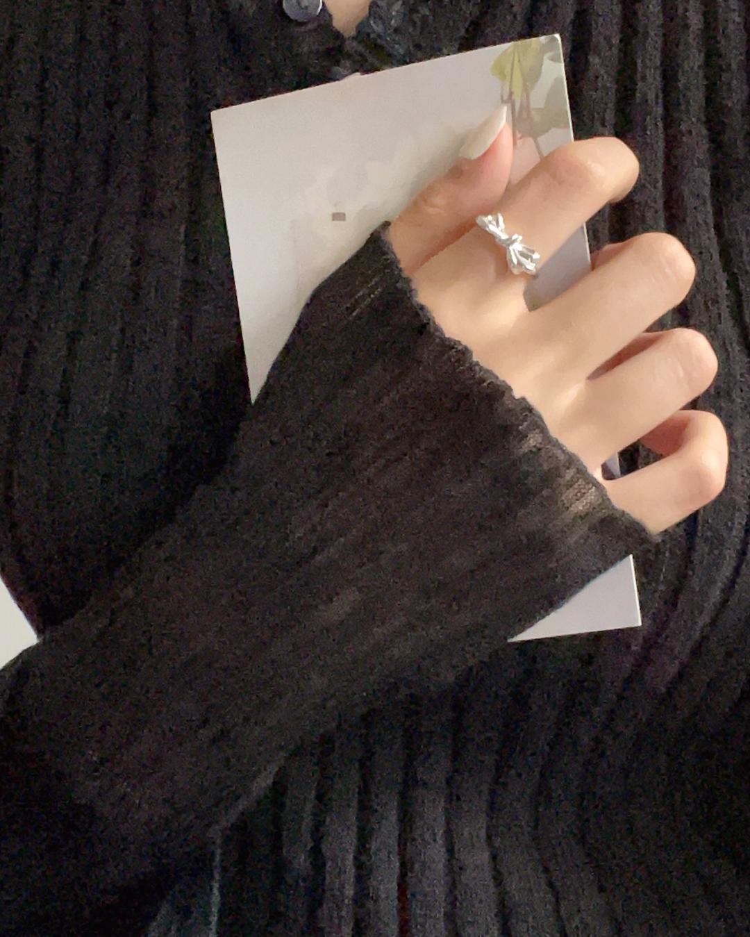 [92.5silver] 매듭 입체 리본 반지