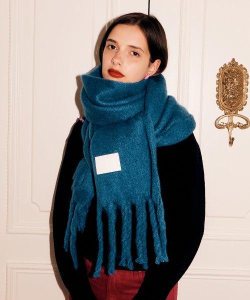 Wide long muffler (BLUE GREEN)