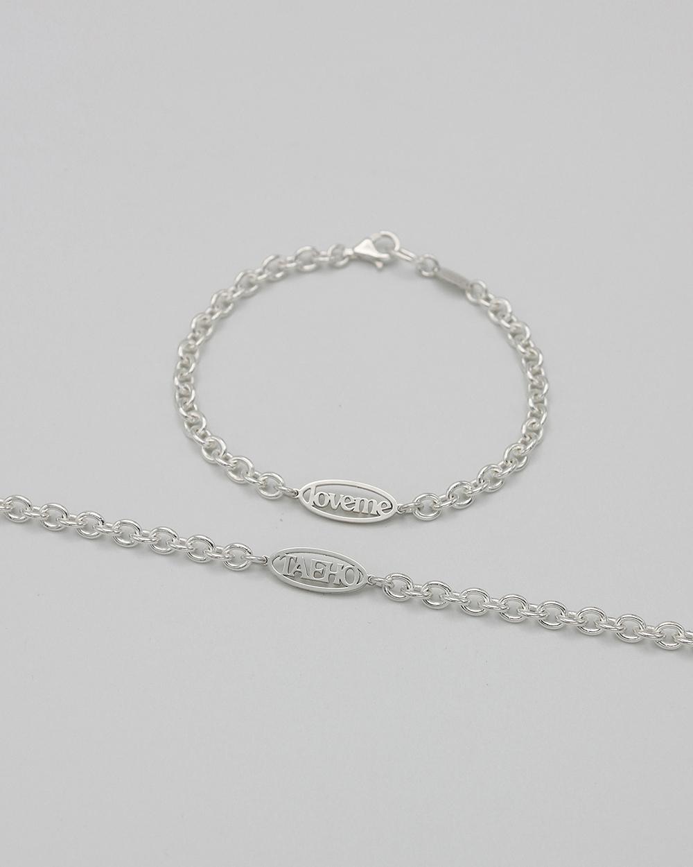 oval letter pendant bracelet (92.5% silver)