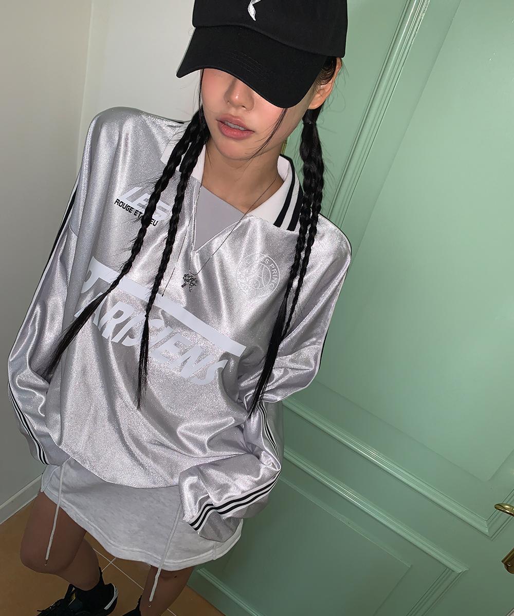 메탈릭트랙긴팔티셔츠