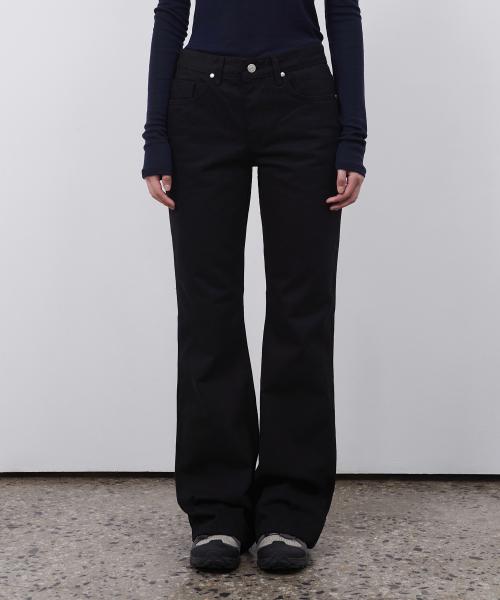 BOOTS CUT COTTON PANTS, BLACK