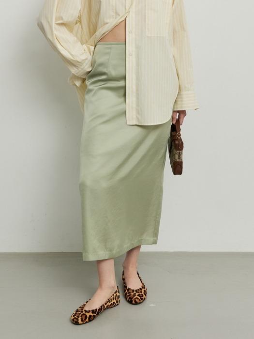 SILKY H LINE SKIRT - OLIVE
