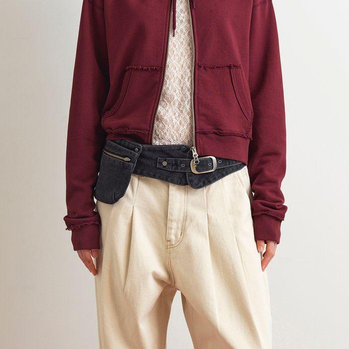 DENIM POCKET BELT - BLACK