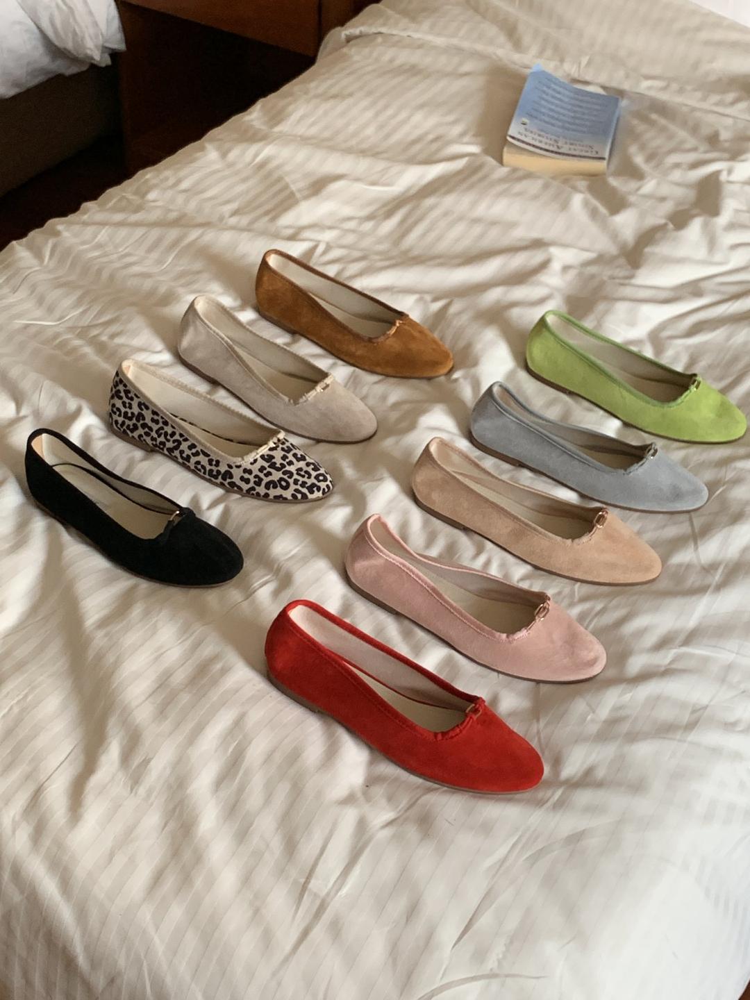 (230-250) 데일리 착한가격 스웨이드 소프트 말랑 라운드 미니멀 쿠션 플랫 1cm