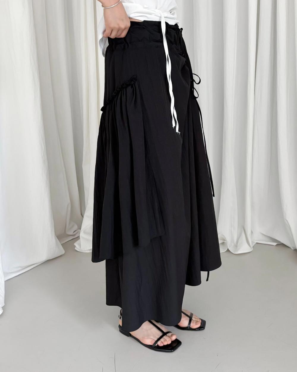 딥 언발란스 와샤 셔링 스커트 [3co]