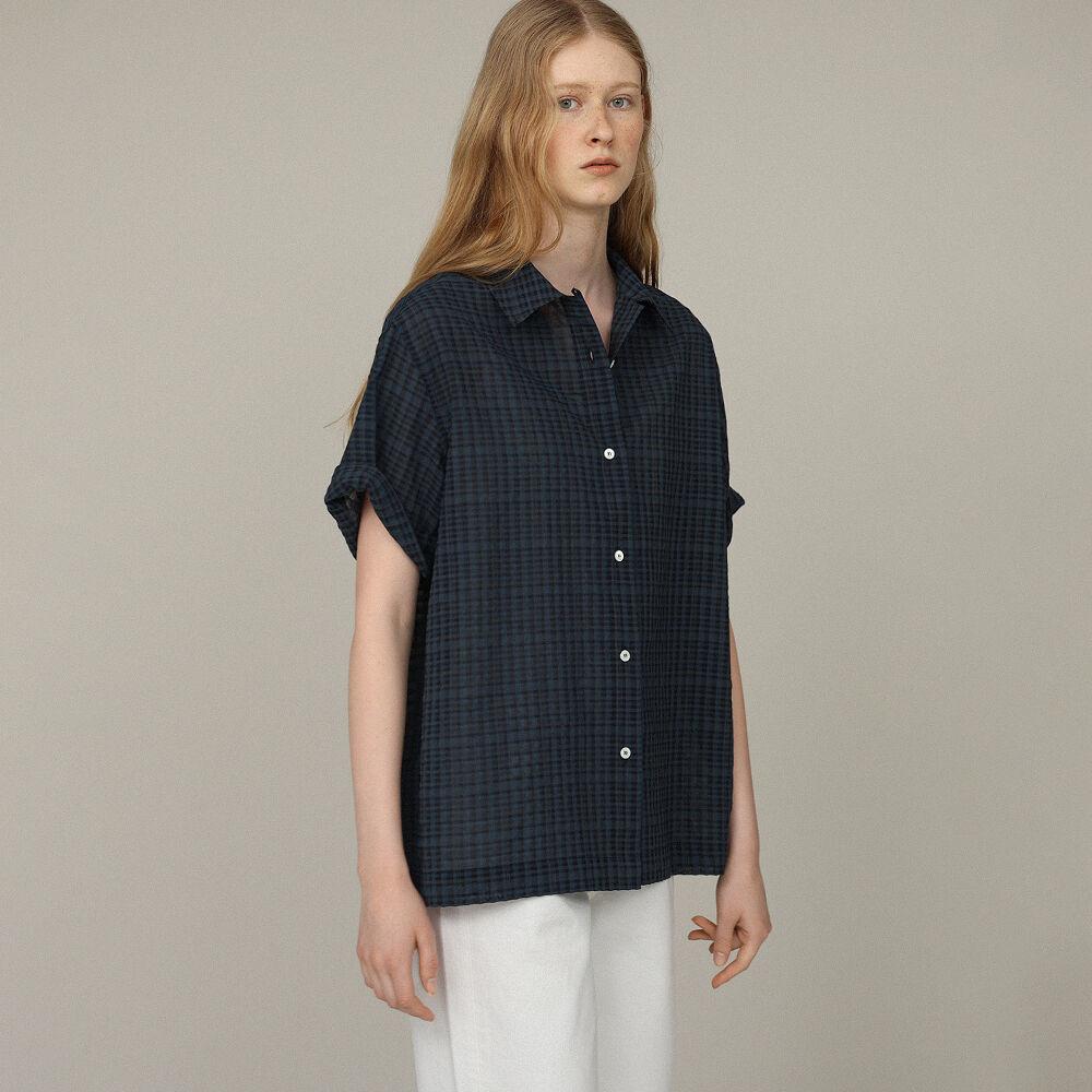 [2nd] Check seersucker shirt_navy