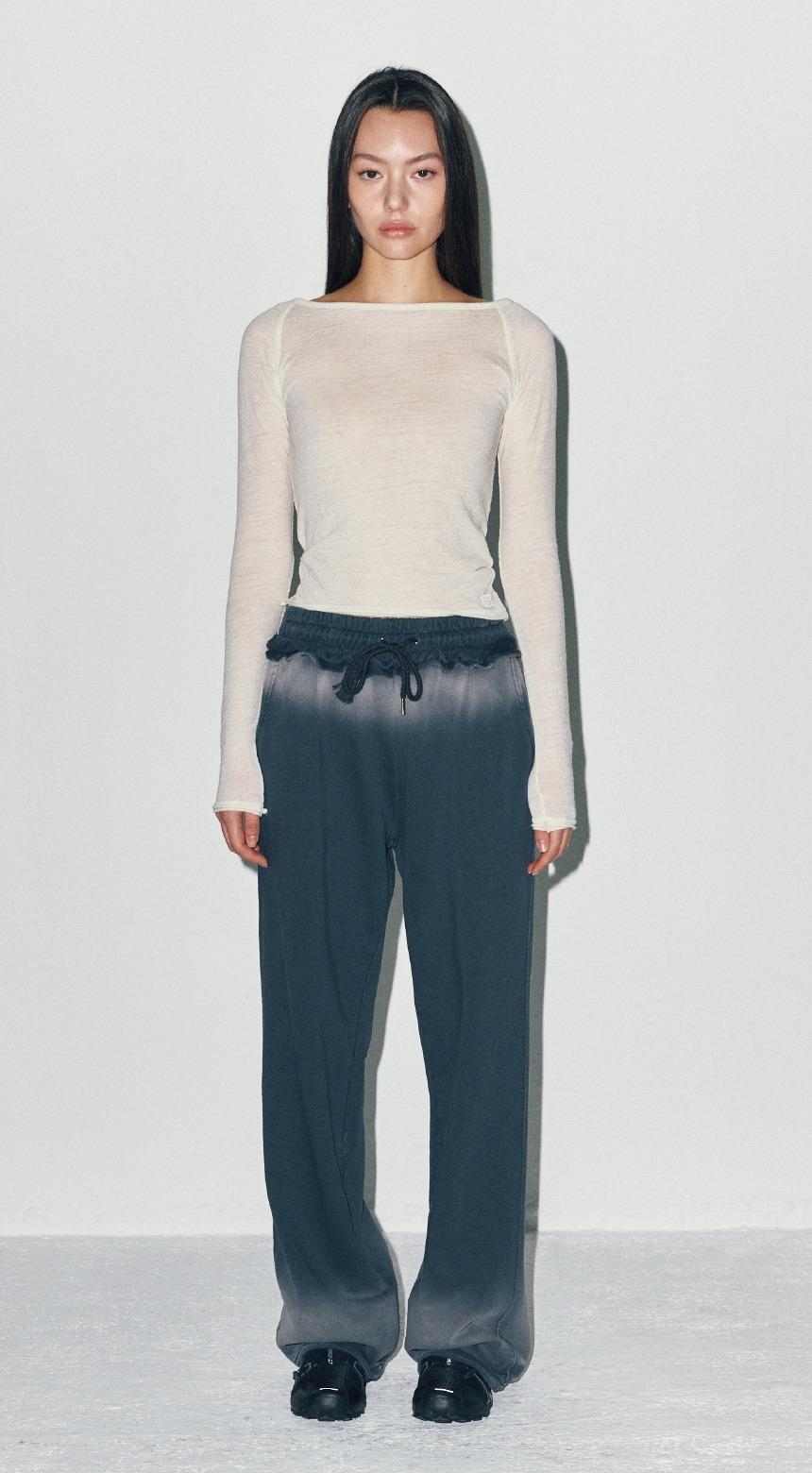 DOUBLE BELT SWEATPANTS BLACK