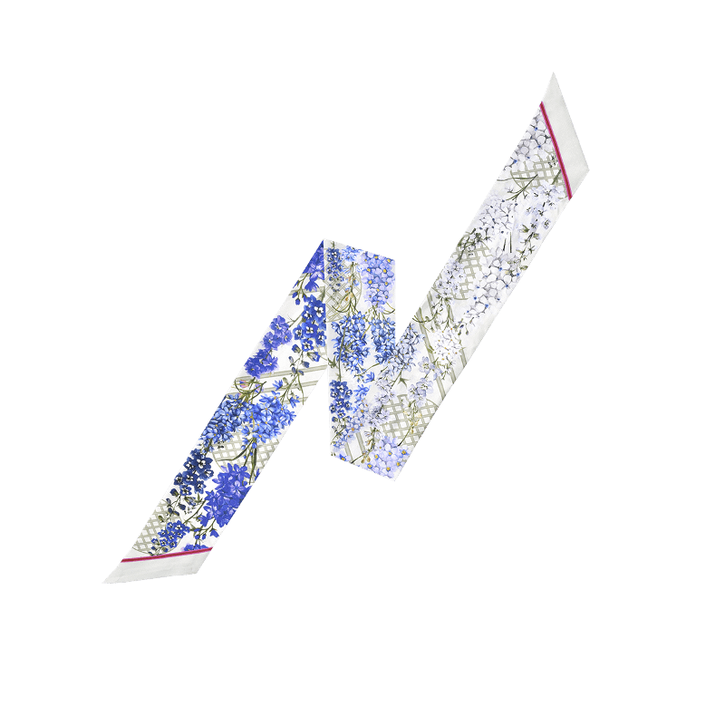 벤앤쿠 D_Flower-Day Long Twilly Silk Scarf