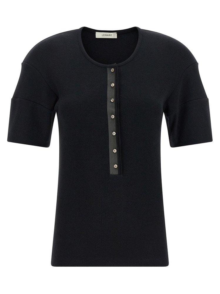 Lemaire Henley Ribbed Knitted Top