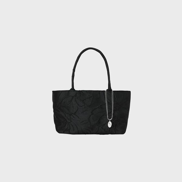 [2차] Flower Jacquard Tote Bag - Black