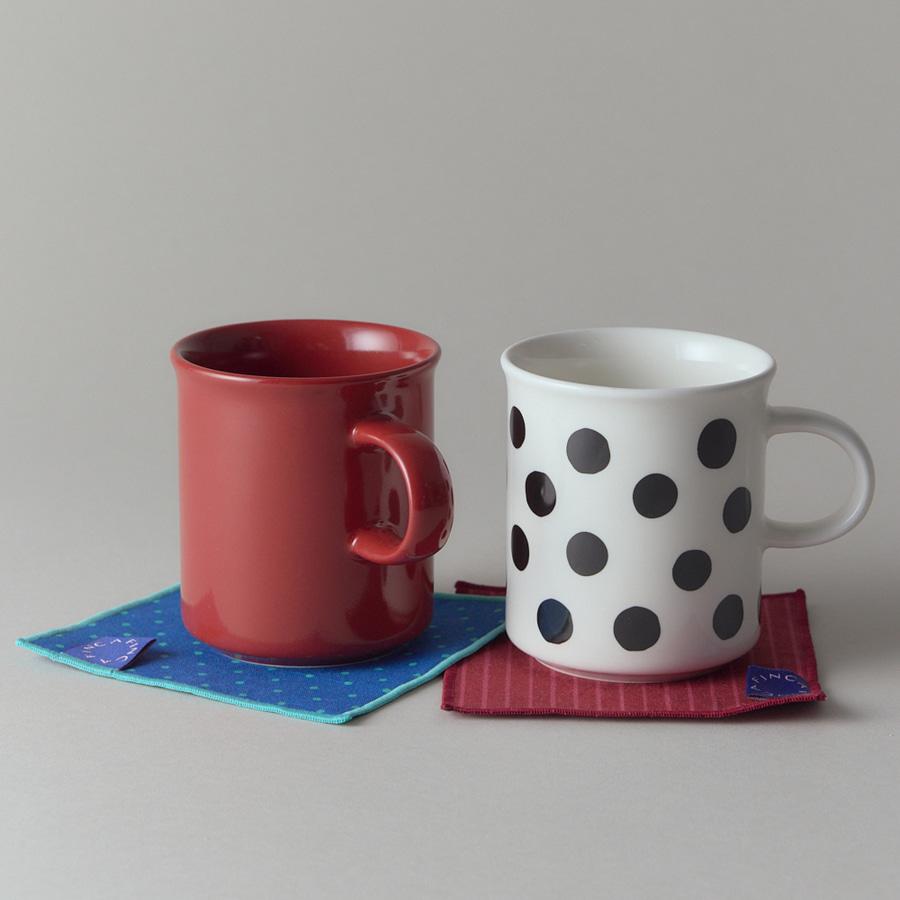 핀카X오덴세 레드 솔리드&블랙도트 머그2P+코스터2P Set (선물패키지포함)