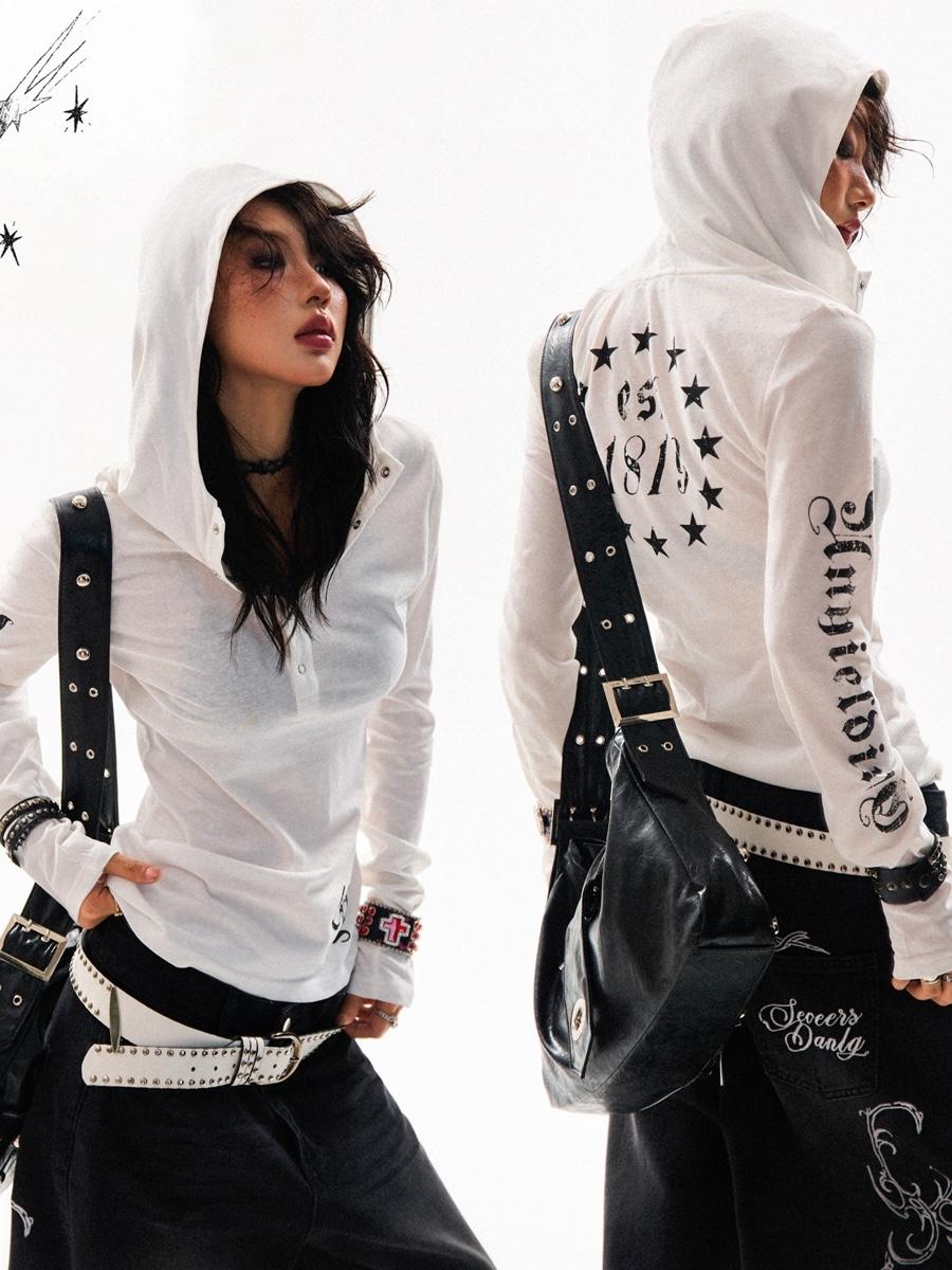 YOUNG STAGE Gothic Star Letter Hoodie (2color)