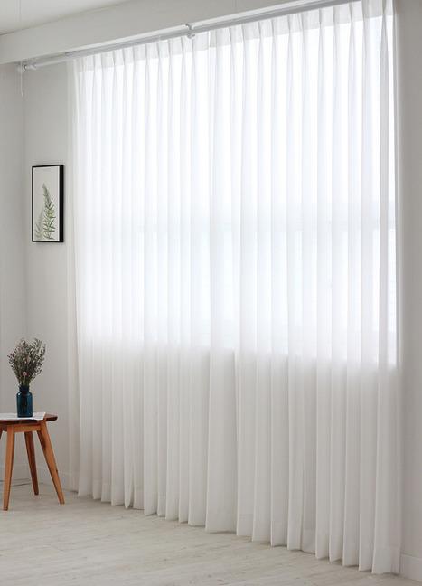 [화이트]호텔식 나비주름 속커튼