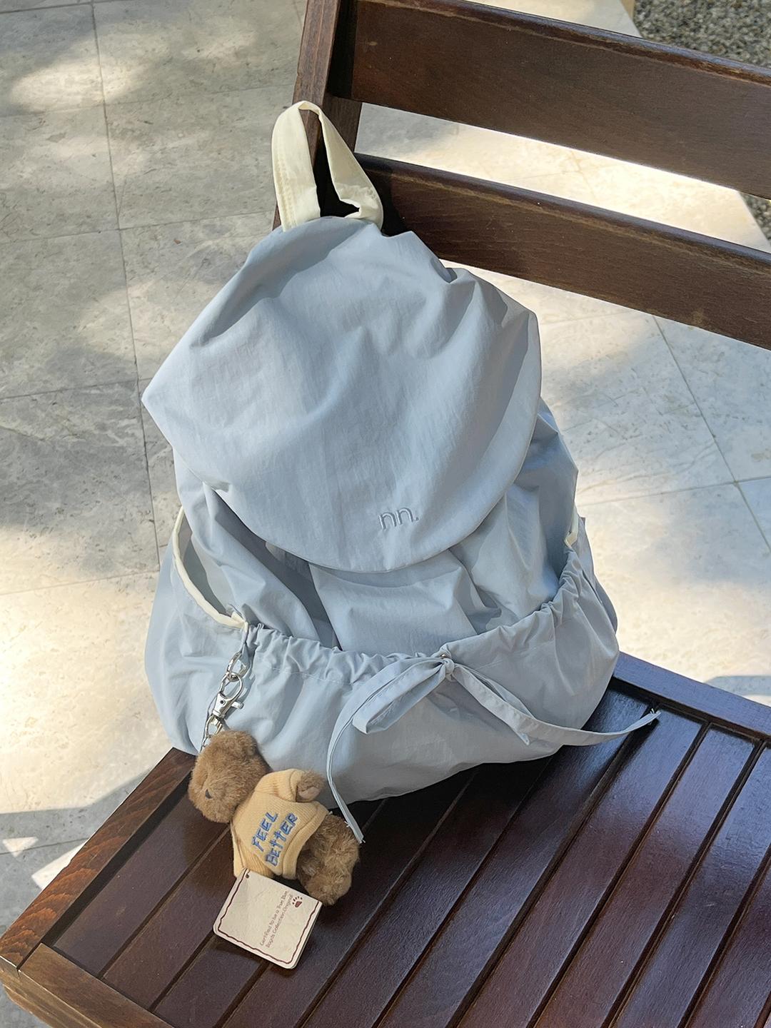 ribbon pocket backpack (blue)