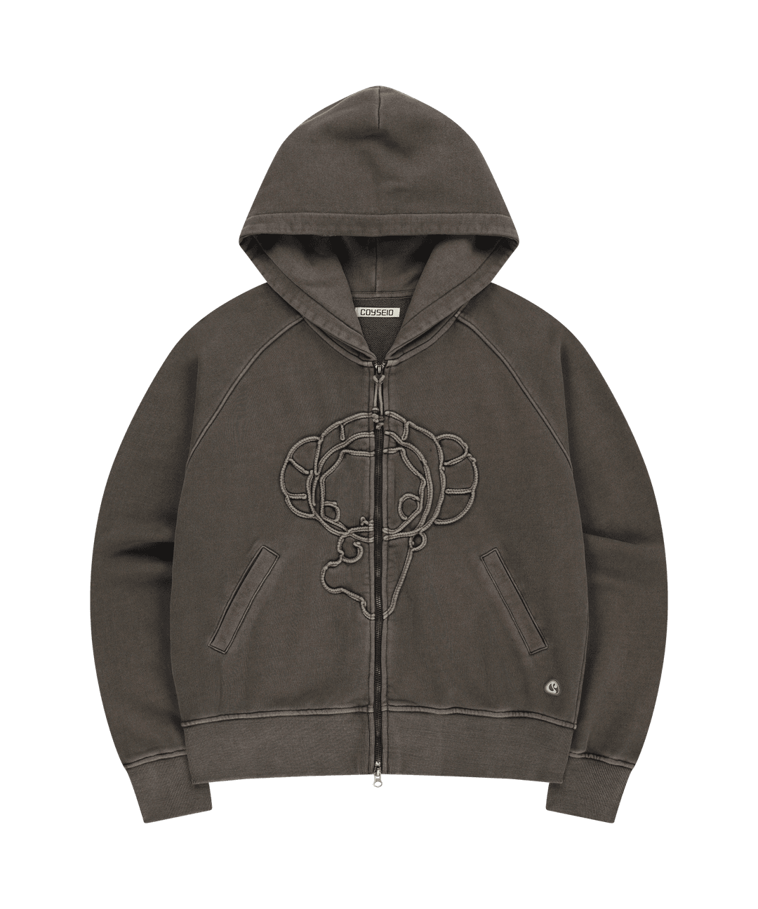VINTAGE TAPE HOOD ZIP-UP ASH BROWN