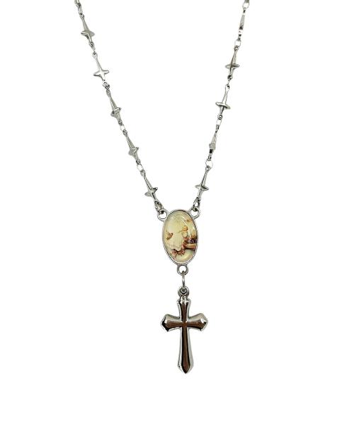 Cross Chain Rosary Surgical Steel Necklace