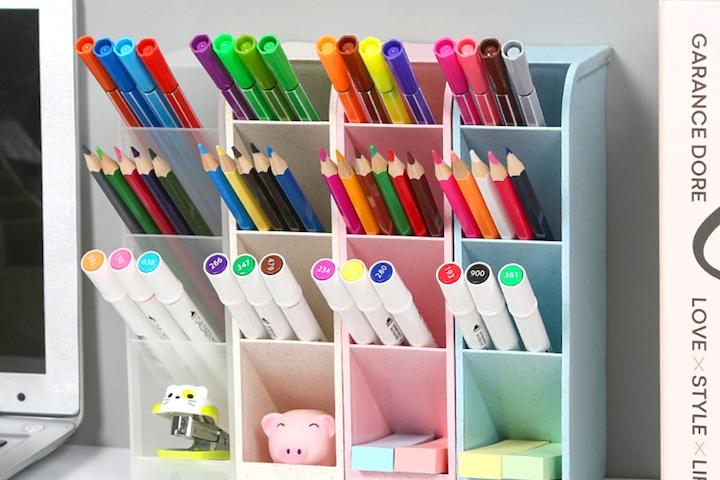 4단 펜꽂이 연필꽂이 펜 정리함 1+1
