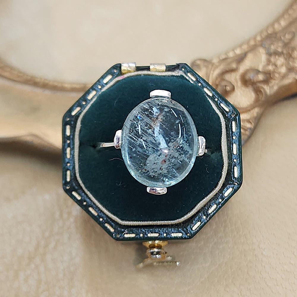 [AQR0024] 실버 신비로운 물빛 아쿠아마린 원석반지 925