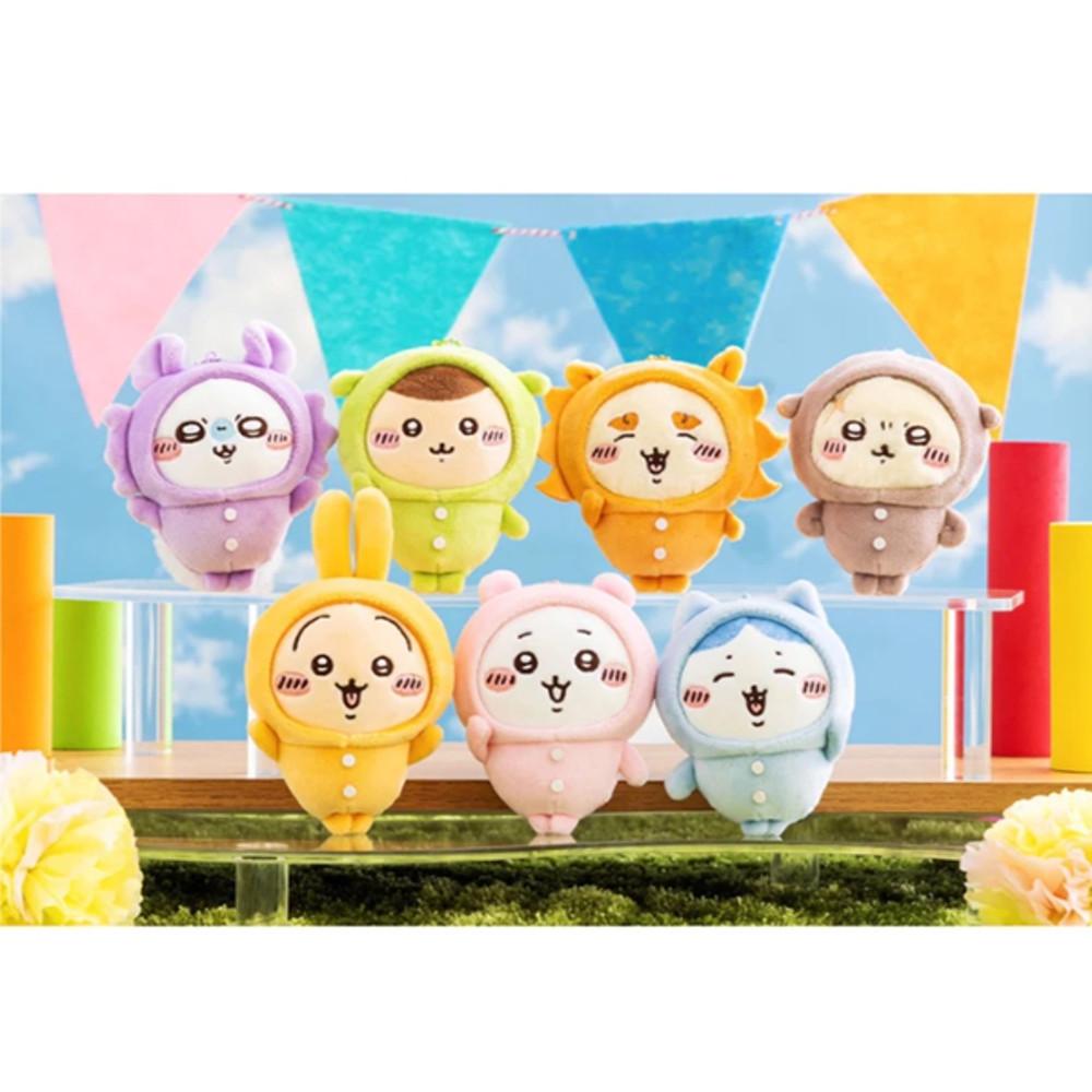 치이카와 파자마 파티 푸치 미니 마스코트 홀더/인형 키링 하치와레 우사기 쿠리만쥬 랏코