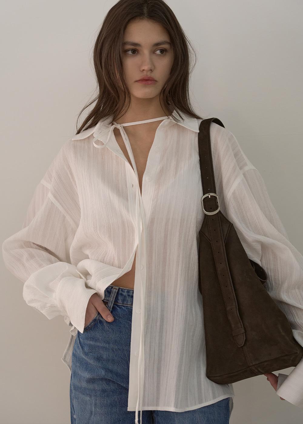 LOOSE FIT STRAP SHIRT_WHITE
