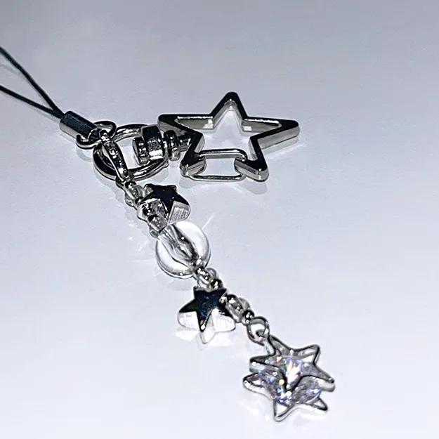 [White Star keyring] 화이트 ⭐️ 별 모던 키치 키링 / 예쁘고 귀여운 인스타 감성 아이폰 갤럭시 휴대폰케이스