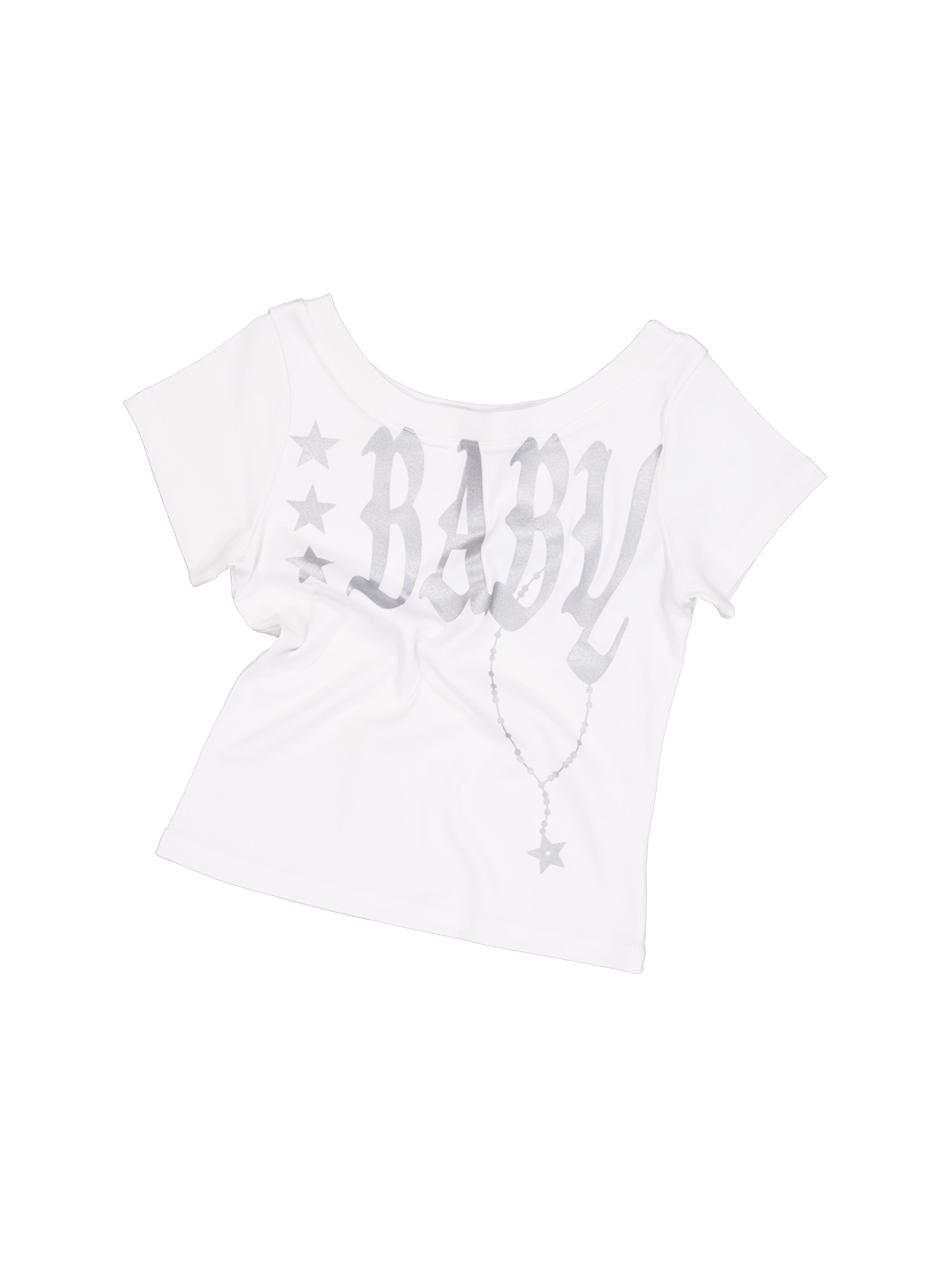 BABY WIDE NECK TOP / WHITE