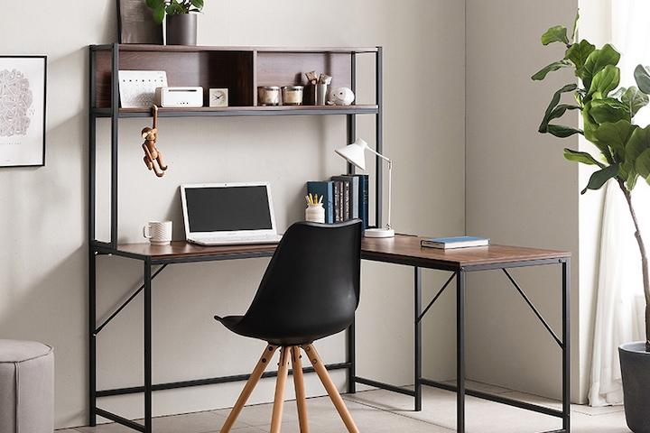 켈트 코너책상[블랙/화이트] 철제 테이블