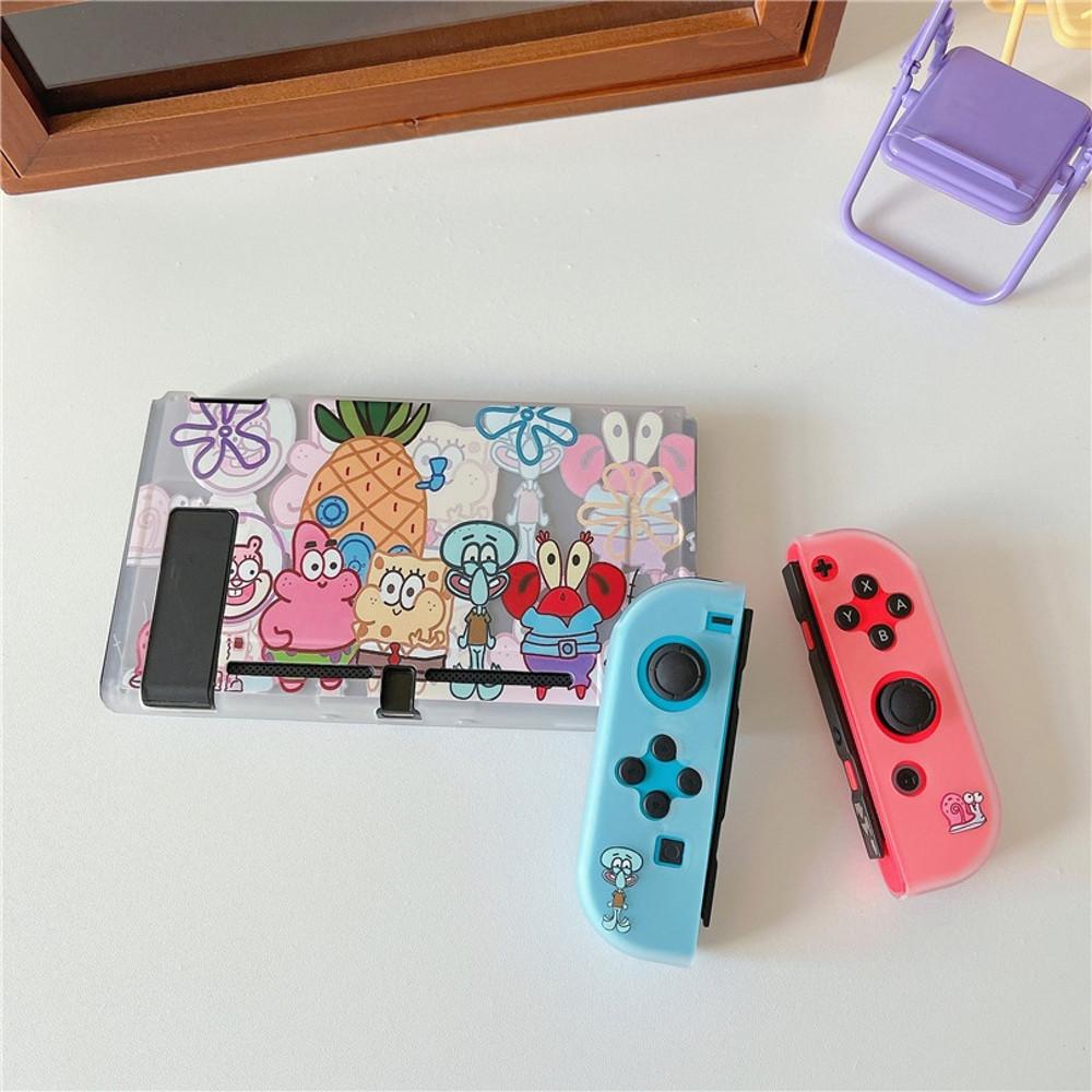 /안츄/  닌텐도스위치 OLED 케이스 뚱이 스폰지밥 케릭터 풀커버 올레드 파우치