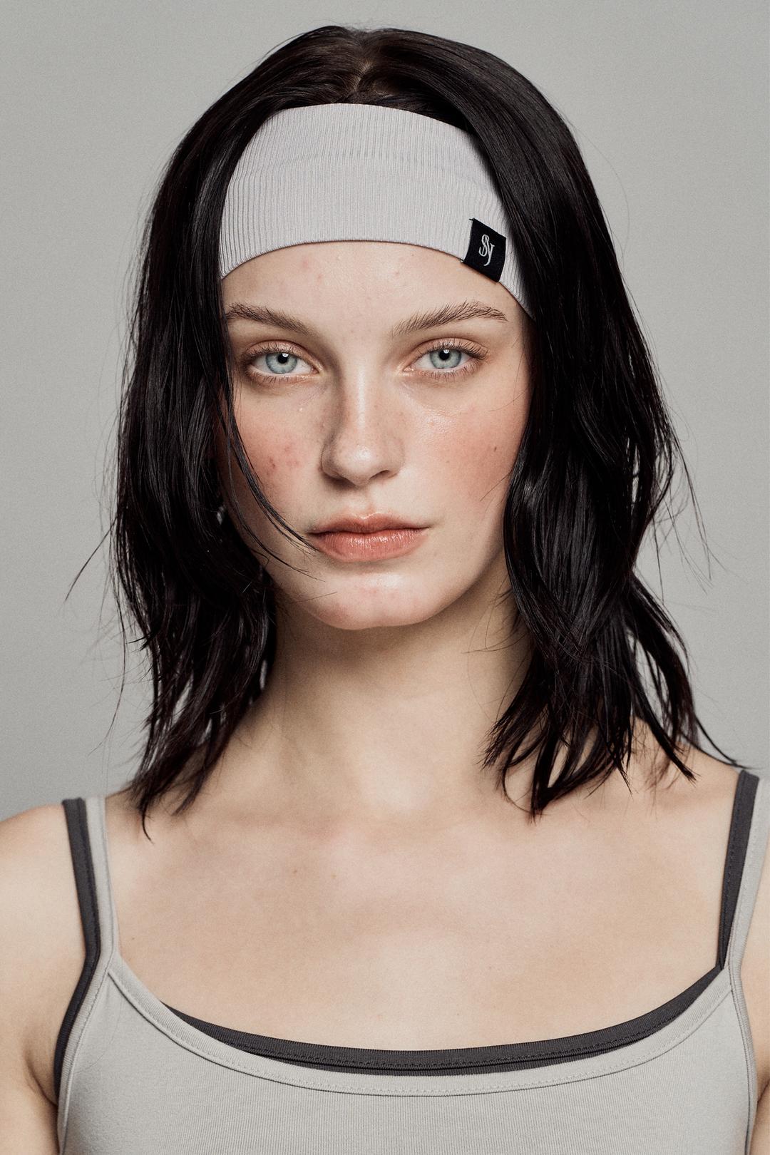 PLAIN RIB HAIRBAND GRAY