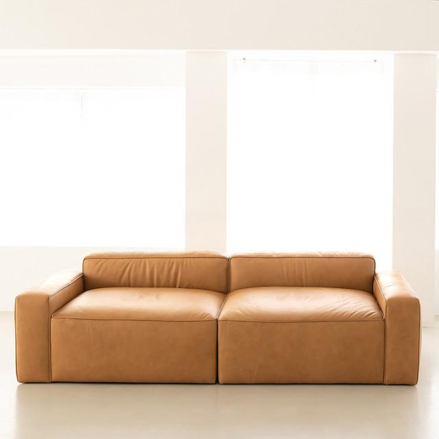 [가죽소파] 이태리 내추럴 통가죽 천연면피 소가죽소파(전체가죽) 3인용 4인용 모듈소파 PH.1 A+A