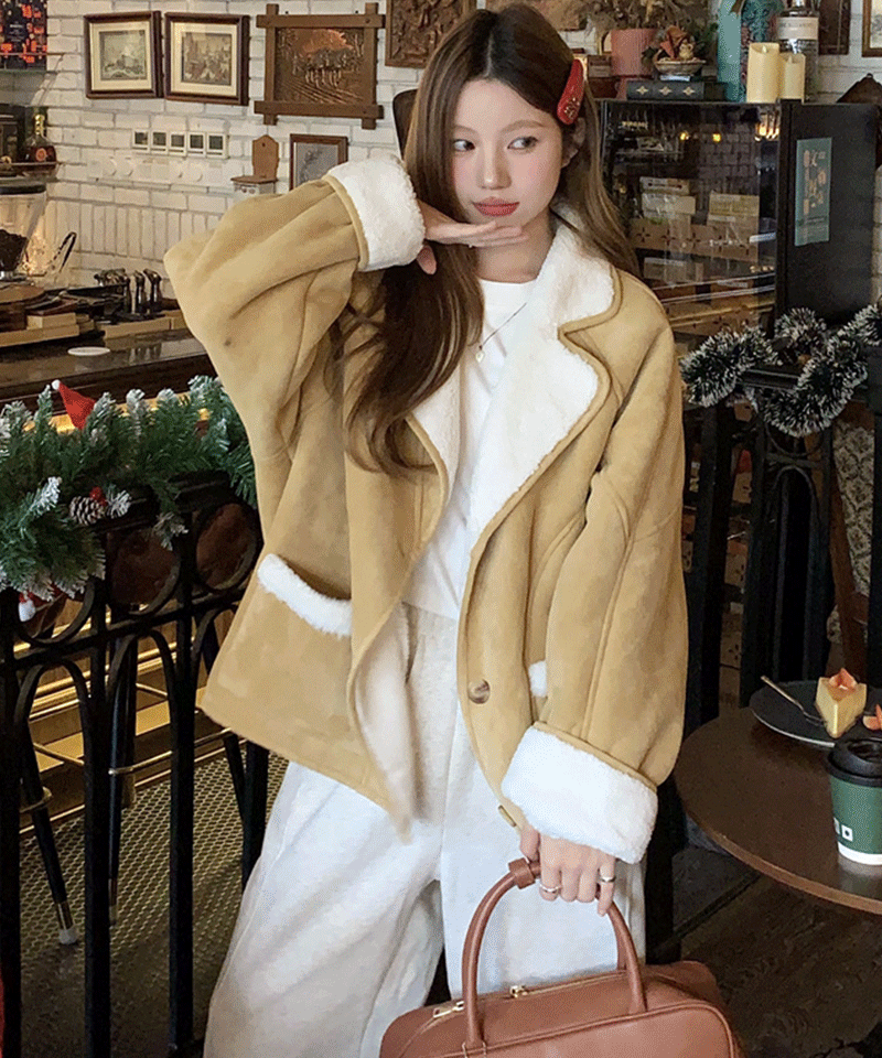 엘루아 양털 무스탕 자켓