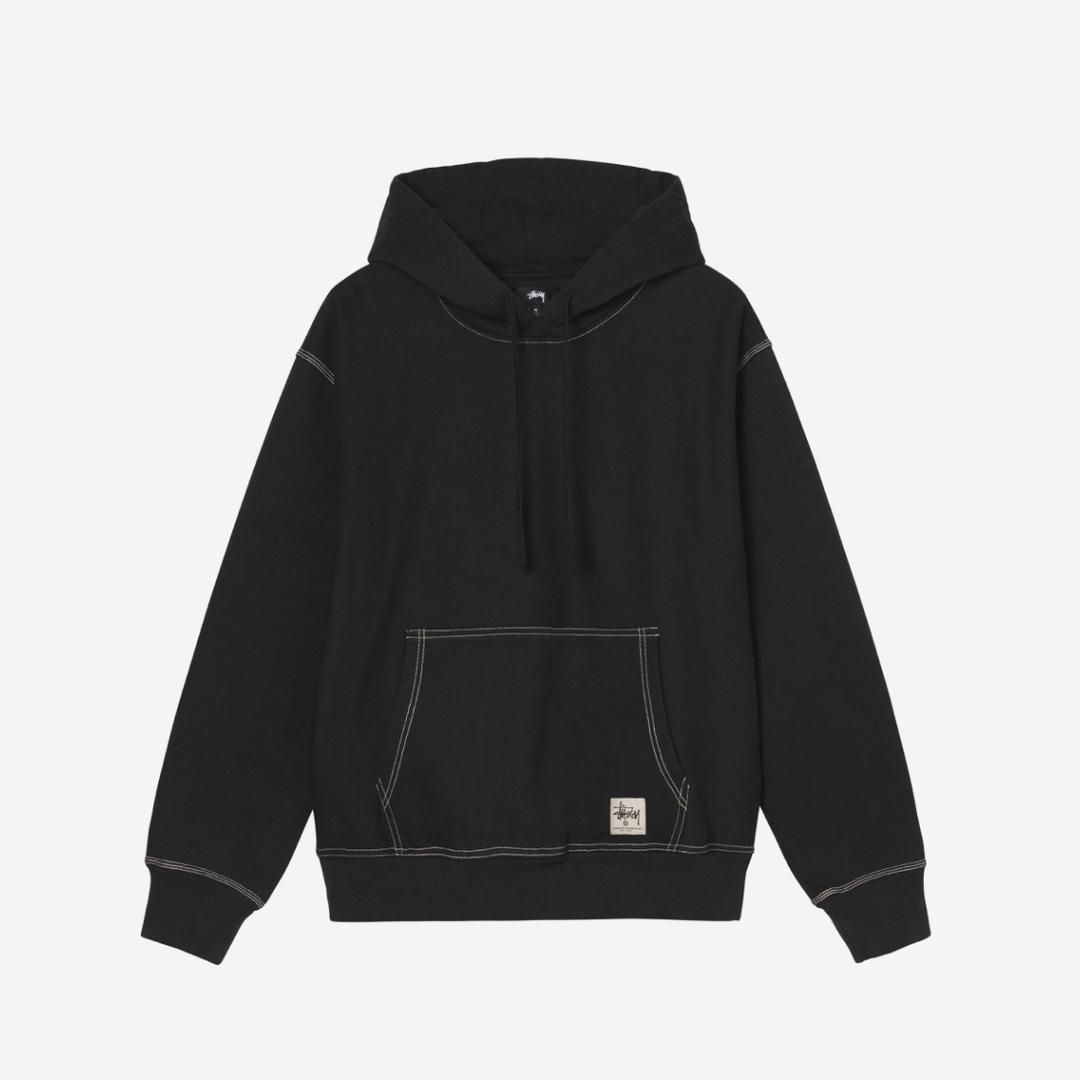 Stussy Contrast Stitch Label Hoodie Black