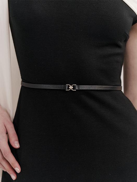 Grace Pearl Slim Belt (Black)