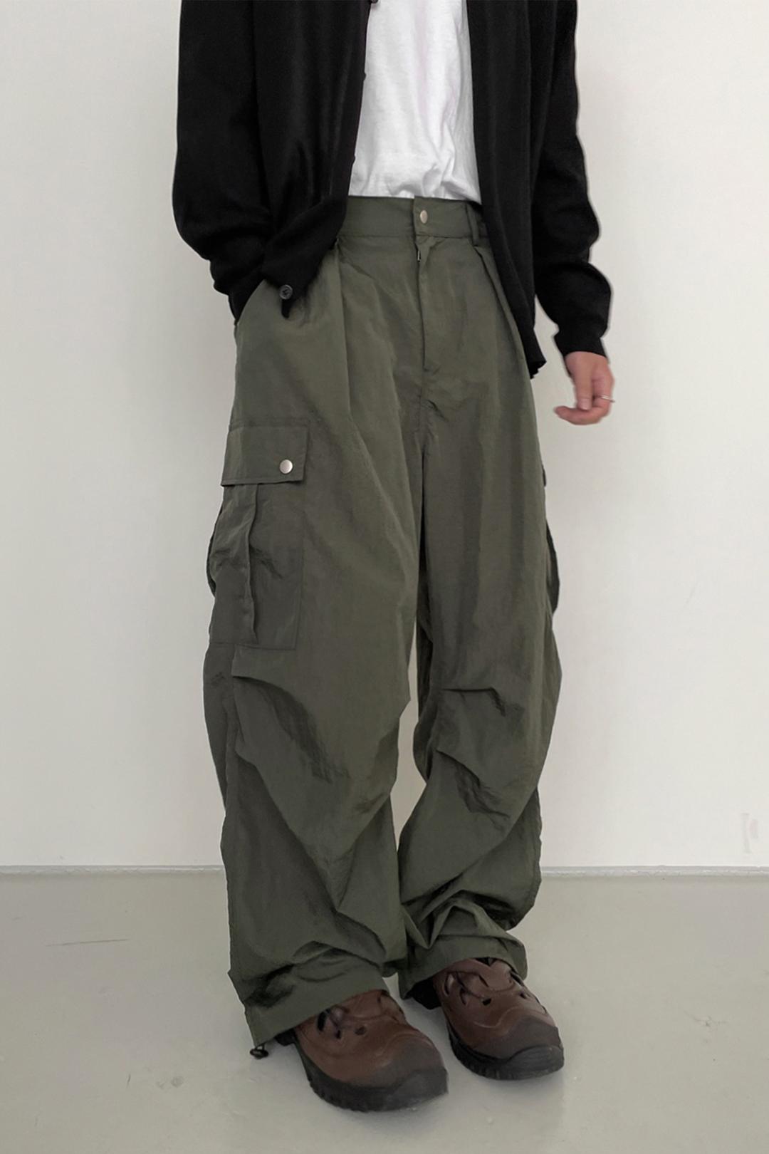 snap cargo wide pants