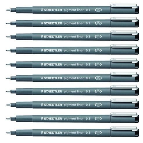 스테들러 피그먼트 라이너 308 잉크펜 0.3mm, 블랙, 10개입 - 펜/펜리필 | 쿠팡